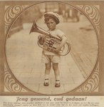 872630 Portret van een anonieme jeugdige tubaspeler, zoontje van een abonnee van het weekblad 'Utrecht in Woord en ...